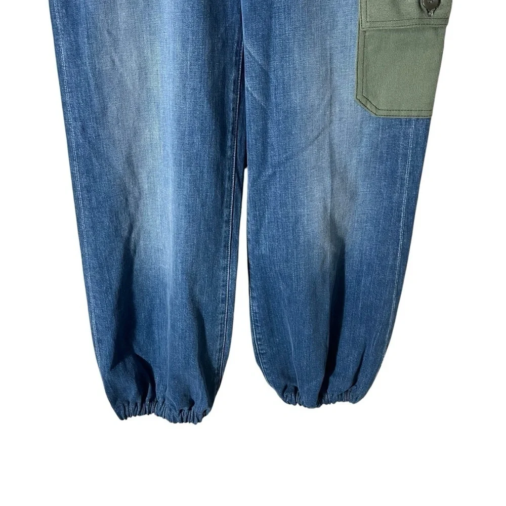 MOTHER 60% Denim The Balloon Drawstring Jogger Jeans in Pieces Of What?